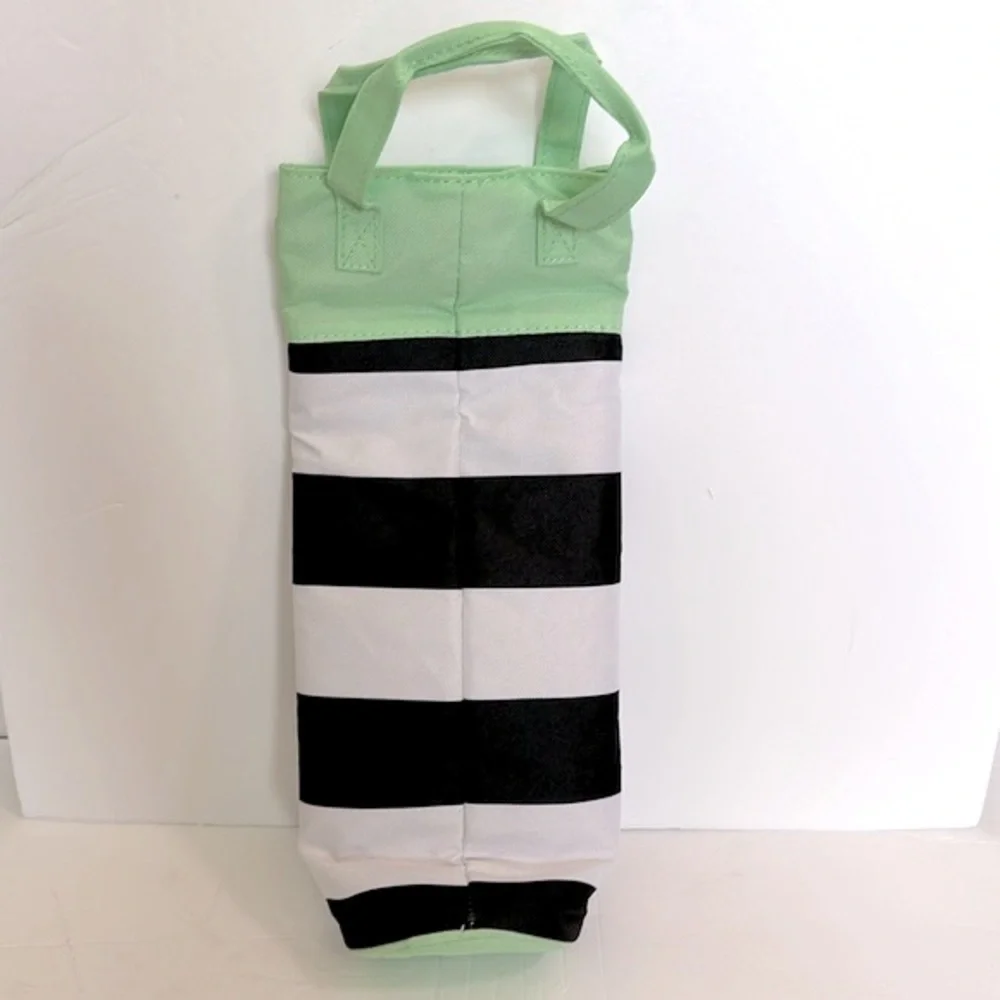 JOY Deluxe Insulated Wine Cooler Tote Bag mint/black/white NWOT